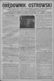 Orędownik Ostrowski: pismo na powiat ostrowski i miasto Ostr&oacute;w, Odolan&oacute;w, Mikstat, Sulmierzyce, Raszk&oacute;w i Skalmierzyce 1938.03.14 R.87 Nr31