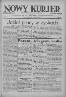 Nowy Kurjer: dziennik poświęcony sprawom politycznym i społecznym 1939.01.20 R.50 Nr16