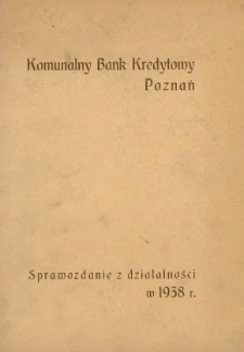 Sprawozdanie z działalności w roku 1938.