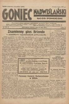 Goniec Nadwiślański: Głos Pomorski: Niezależne pismo poranne, poświęcone sprawom stanu średniego 1931.05.10 R.7 Nr108
