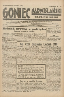 Goniec Nadwiślański: Głos Pomorski: Niezależne pismo poranne, poświęcone sprawom stanu średniego 1931.05.17 R.7 Nr113