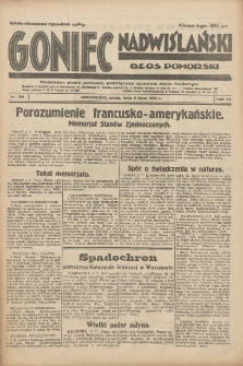 Goniec Nadwiślański: Głos Pomorski: Niezależne pismo poranne, poświęcone sprawom stanu średniego 1931.07.08 R.7 Nr154