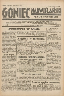 Goniec Nadwiślański: Głos Pomorski: Niezależne pismo poranne, poświęcone sprawom stanu średniego 1931.07.29 R.7 Nr172