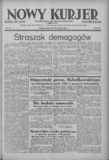 Nowy Kurjer: dziennik poświęcony sprawom politycznym i społecznym 1939.01.25 R.50 Nr20