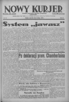 Nowy Kurjer: dziennik poświęcony sprawom politycznym i społecznym 1939.02.09 R.50 Nr32