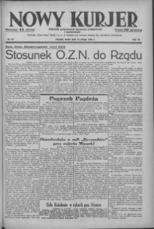 Nowy Kurjer: dziennik poświęcony sprawom politycznym i społecznym 1939.02.15 R.50 Nr37