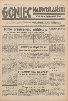 Goniec Nadwiślański: Głos Pomorski: Niezależne pismo poranne, poświęcone sprawom stanu średniego 1931.08.12 R.7 Nr184