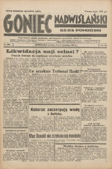 Goniec Nadwiślański: Głos Pomorski: Niezależne pismo poranne, poświęcone sprawom stanu średniego 1931.09.04 R.7 Nr203