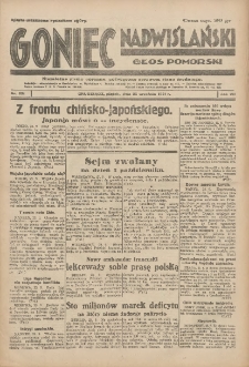 Goniec Nadwiślański: Głos Pomorski: Niezależne pismo poranne, poświęcone sprawom stanu średniego 1931.09.25 R.7 Nr221