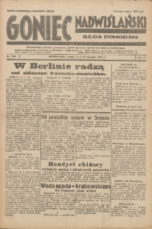Goniec Nadwiślański: Głos Pomorski: Niezależne pismo poranne, poświęcone sprawom stanu średniego 1931.09.30 R.7 Nr225