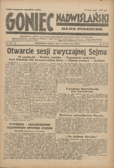 Goniec Nadwiślański: Głos Pomorski: Niezależne pismo poranne, poświęcone sprawom stanu średniego 1931.10.03 R.7 Nr228