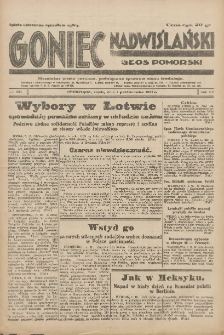 Goniec Nadwiślański: Głos Pomorski: Niezależne pismo poranne, poświęcone sprawom stanu średniego 1931.10.07 R.7 Nr231