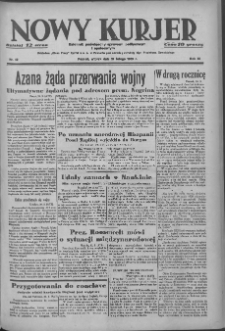 Nowy Kurjer: dziennik poświęcony sprawom politycznym i społecznym 1939.02.21 R.50 Nr42