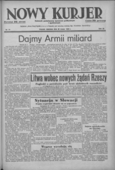 Nowy Kurjer: dziennik poświęcony sprawom politycznym i społecznym 1939.03.26 R.50 Nr71