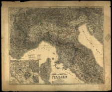 Ober und Mittel-Italien. Bearbeitet und gezeichnet von H[einrich] Kiepert. Revidirt v. C. Gräf 1859. Situations u. Schrift gestochen von C. J. Mädel. Terrain von W. Weiler