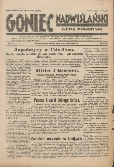 Goniec Nadwiślański: Głos Pomorski: Niezależne pismo poranne, poświęcone sprawom stanu średniego 1932.01.05 R.8 Nr3