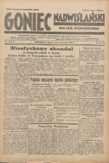 Goniec Nadwiślański: Głos Pomorski: Niezależne pismo poranne, poświęcone sprawom stanu średniego 1931.12.01 R.7 Nr278