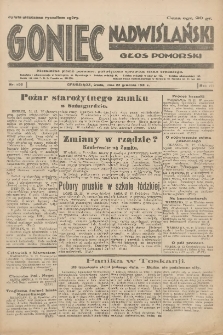 Goniec Nadwiślański: Głos Pomorski: Niezależne pismo poranne, poświęcone sprawom stanu średniego 1931.12.23 R.7 Nr296