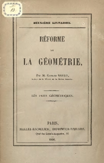 Reforme de la geometrie. L.2 Les faites geometriques