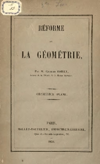 Reforme de la geometrie. L.3 Geometrie plane