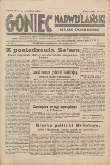 Goniec Nadwiślański: Głos Pomorski: Niezależne pismo poranne, poświęcone sprawom stanu średniego 1932.01.14 R.8 Nr10