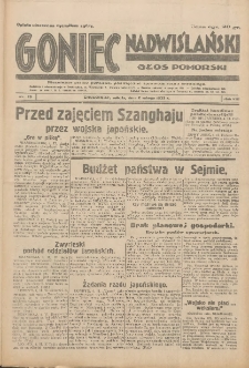 Goniec Nadwiślański: Głos Pomorski: Niezależne pismo poranne, poświęcone sprawom stanu średniego 1932.02.06 R.8 Nr29