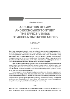 Application of law and economics to study the effectiveness of accounting regulations: summary
