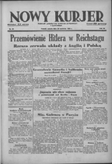 Nowy Kurjer: dziennik poświęcony sprawom politycznym i społecznym 1939.04.29 R.50 Nr99