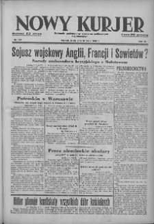 Nowy Kurjer: dziennik poświęcony sprawom politycznym i społecznym 1939.05.10 R.50 Nr107