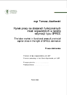 Rynek pracy na obszarach funkcjonalnych miast wojewódzkich w świetle estymacji typu SPREE