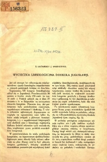 Wycieczka limnologiczna dookoła Jugosławii