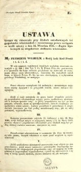 Ustawa tycząca się stósowania przy dźiałach umiarkowanych tax gospodarstw włościańskich i rozszerzonego prawa zaciągania - wedle ustawy z dnia 14. września 1811. - długów hipotecznych na uregulowane siedliszcza włościańskie