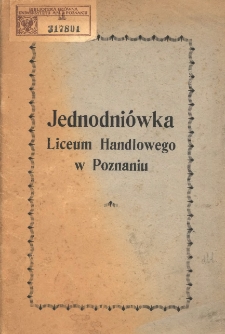 Jednodniówka Liceum Handlowego w Poznaniu