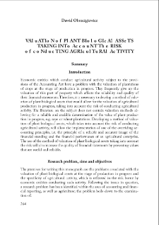 Valuation of plant biological assets including risk of agricultural activity: summary