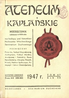 Ateneum Kapłańskie. 1947 R.39 T.47 z.4-5