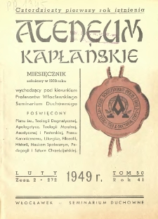 Ateneum Kapłańskie. 1949 R.41 T.50 z.2