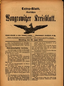 Extra-Blatt. Amtliches Wongrowitzer Kreisblatt. 1914.06.23