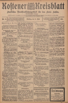 Kostener Kreisblatt: amtliches Veröffentlichungsblatt für den Kreis Kosten 1907.05.21 Jg.42 Nr61