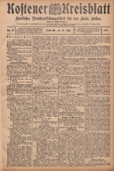 Kostener Kreisblatt: amtliches Veröffentlichungsblatt für den Kreis Kosten 1907.05.30 Jg.42 Nr65