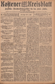 Kostener Kreisblatt: amtliches Veröffentlichungsblatt für den Kreis Kosten 1907.06.11 Jg.42 Nr70