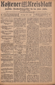 Kostener Kreisblatt: amtliches Veröffentlichungsblatt für den Kreis Kosten 1907.06.11 Jg.42 Nr70
