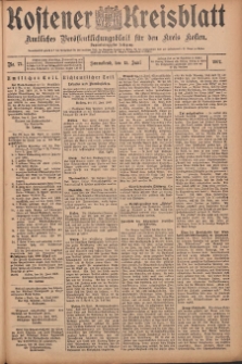 Kostener Kreisblatt: amtliches Veröffentlichungsblatt für den Kreis Kosten 1907.06.15 Jg.42 Nr72