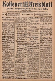 Kostener Kreisblatt: amtliches Veröffentlichungsblatt für den Kreis Kosten 1907.06.20 Jg.42 Nr74