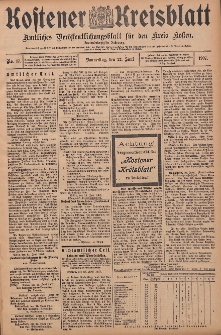Kostener Kreisblatt: amtliches Veröffentlichungsblatt für den Kreis Kosten 1907.06.27 Jg.42 Nr77
