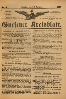 Gnesener Kreisblatt. 1897.01.14 Nr4