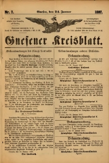 Gnesener Kreisblatt. 1897.01.24 Nr7