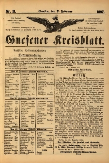 Gnesener Kreisblatt. 1897.02.07 Nr11