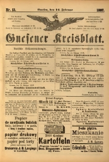 Gnesener Kreisblatt. 1897.02.14 Nr13