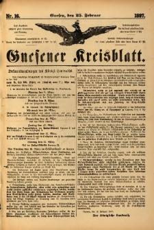 Gnesener Kreisblatt. 1897.02.25 Nr16