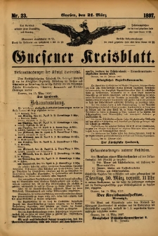 Gnesener Kreisblatt. 1897.03.21 Nr23